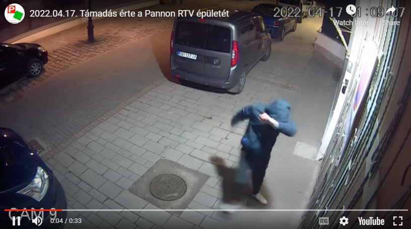 Снимак нападача, скриншот Јутјуб/Панон РТВ